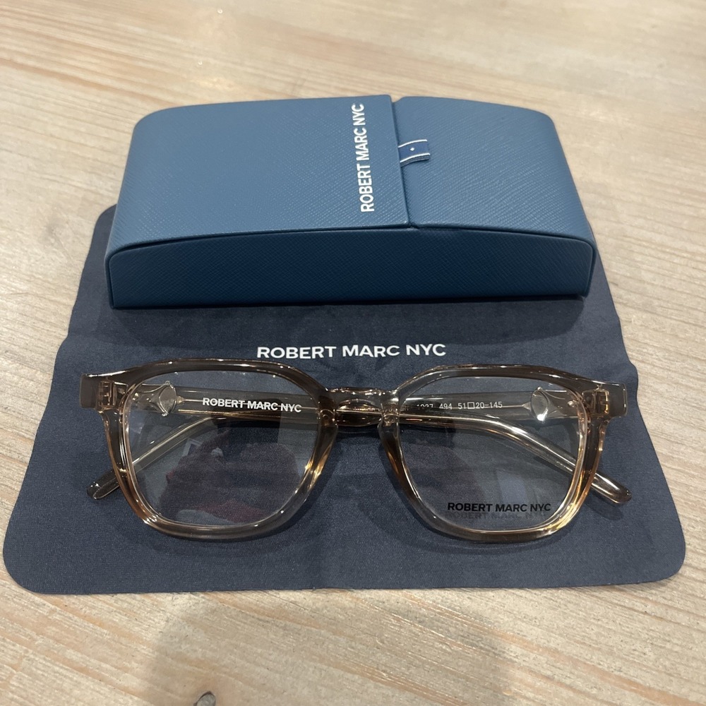 Robert Marc NYC 1037 Eyeglasses Frames 51-20-145 Coffee 494 Handmade in Japan